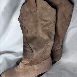 Oasis Taupe Suede Heeled Boots‎